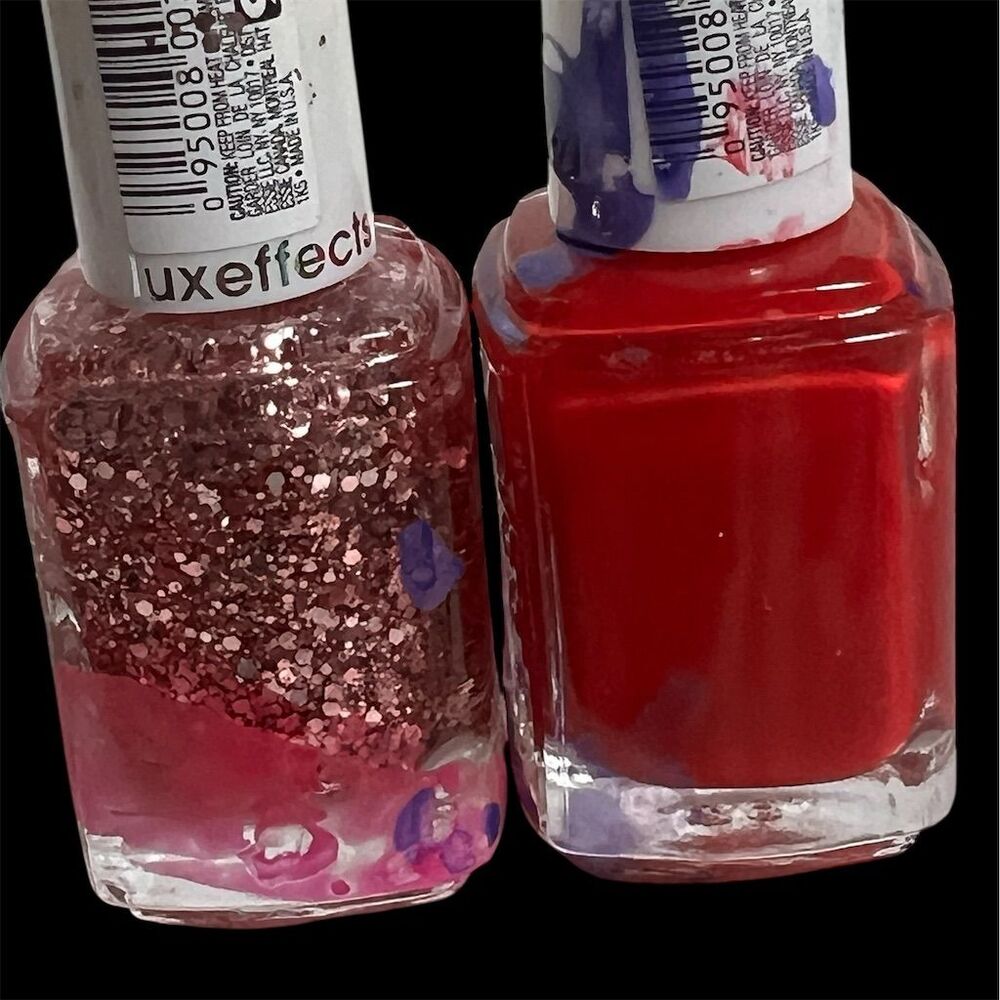 Essie Nail Polish Duo Luxeffects Top Coat & Red Lacquer Set